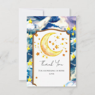 Pastel Heavenly Celestial Baby Shower Thank You Card