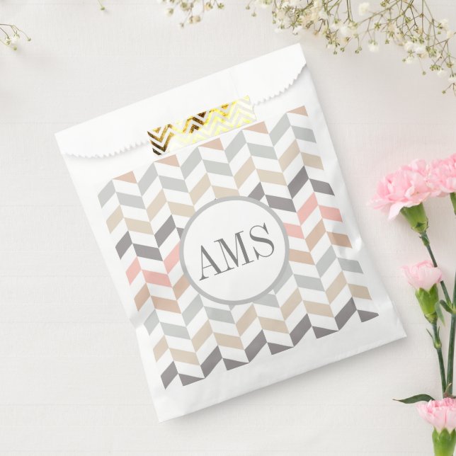Pastel Herringbone Monogram  Favour Bags (Sealed)