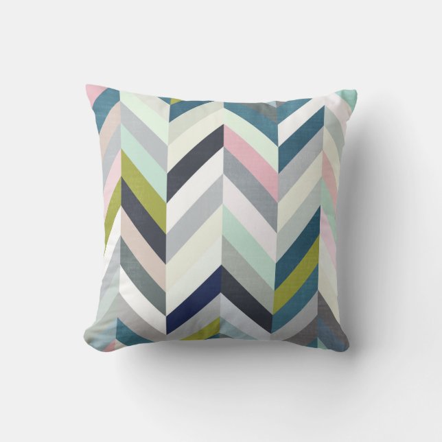Pastel Herringbone Pillow (Front)