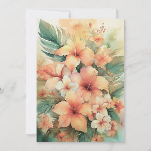 Pastel Hibiscus Holiday Card