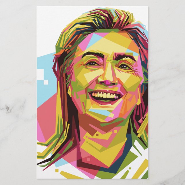 pastel Hillary Clinton Stationery (Front)