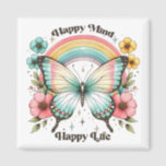 Pastel Hippie "Happy Mind Happy Life" Magnet<br><div class="desc">Pastel Hippie "Happy Mind Happy Life" Magnet</div>