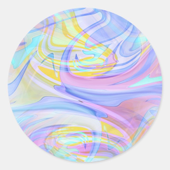 pastel hologram classic round sticker (Front)