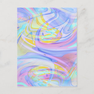 pastel hologram postcard