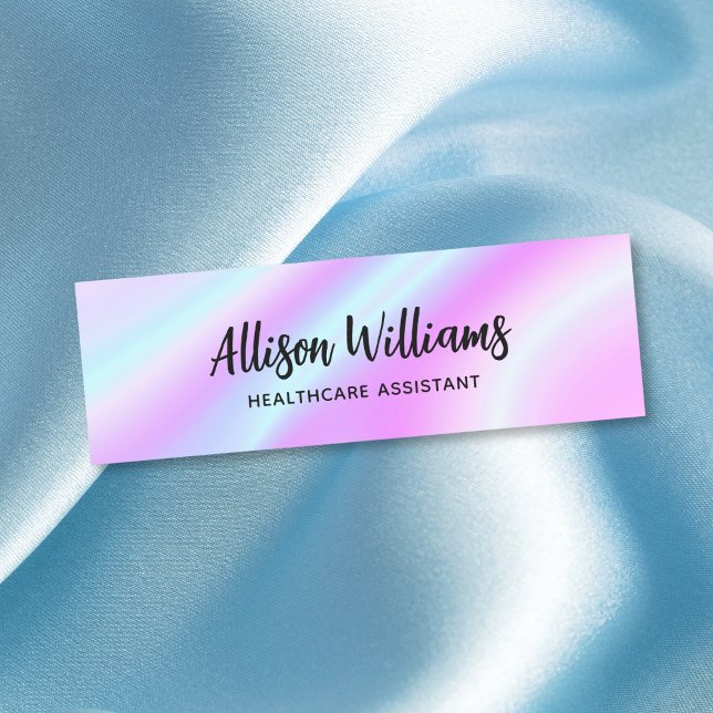 Pastel Holograph Modern Script Logo Business Name Tag (Creator Uploaded)