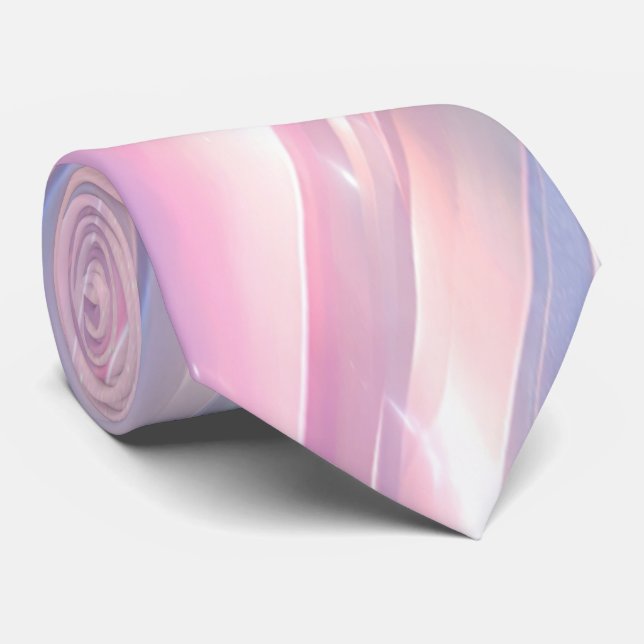 Pastel Holographic Abstract Flow Design Tie (Rolled)