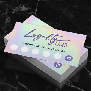 Pastel Holographic Beauty Salon & Spa Customer Loyalty Card