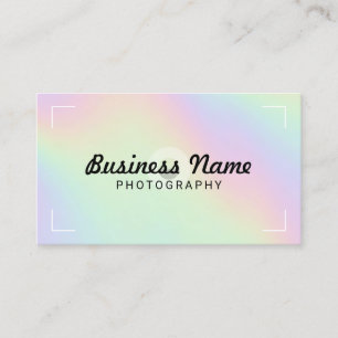 Pastel Holographic Elegant Photography Business Card