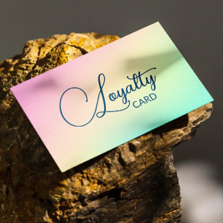 Pastel Holographic Elegant Script Calligraphy Loyalty Card