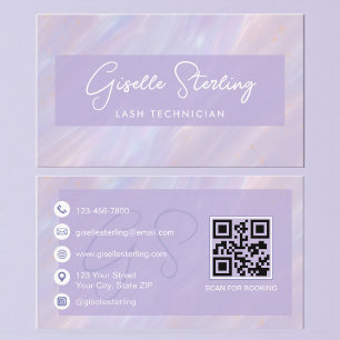 Pastel Holographic Eyelash Extension Business Card
