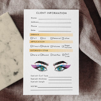 Pastel Holographic Eyelash Extensions Map Business Card