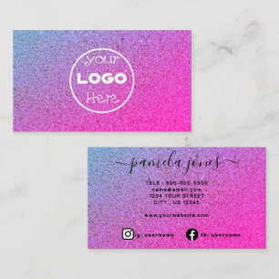 Pastel Holographic Style Business Card Template