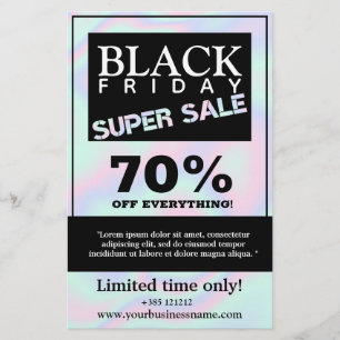 Pastel Holographic Texture  Sale Flyer