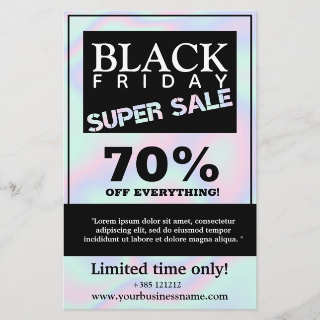 Pastel Holographic Texture  Sale Flyer (Front)