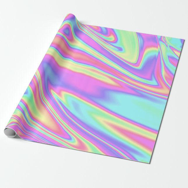 Pastel Holographic Wrapping Paper (Unrolled)