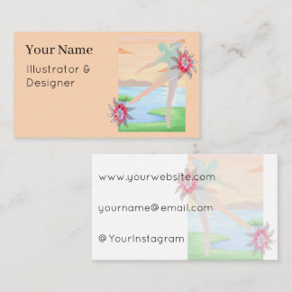Pastel Horizon Dancer Floral Wall Art Business Card