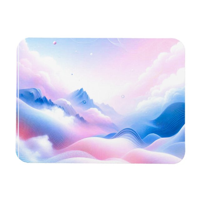 Pastel Horizons: Where Clouds Meet Dreams Magnet (Horizontal)