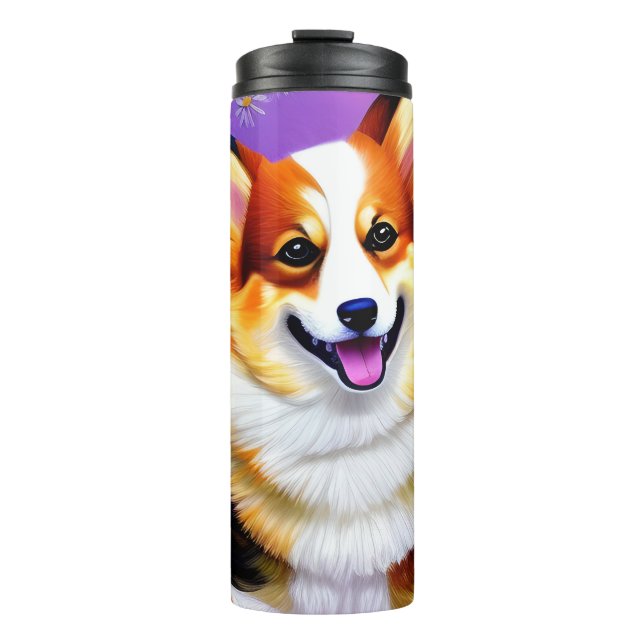 Pastel Hues Corgi Thermal Tumbler (Front)