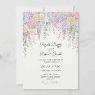 Pastel Hydrangea Wedding Invitation