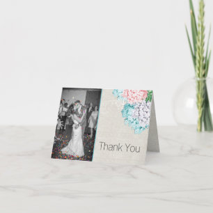 Pastel Hydrangeas Wedding Photo Thank You