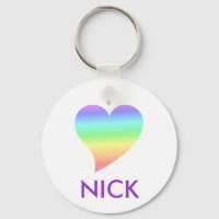 Pastel I Heart Nick Keychain