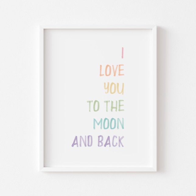 Pastel I love you to the moon and back print (Creator Uploaded)