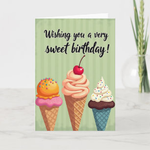 Pastel Ice Cream Birthday Card