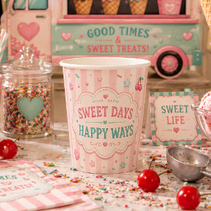 Pastel Ice Cream Birthday Party Retro Paper Cups