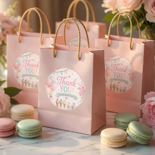 Pastel Ice Cream Birthday Thank You Sweet Shop Classic Round Sticker