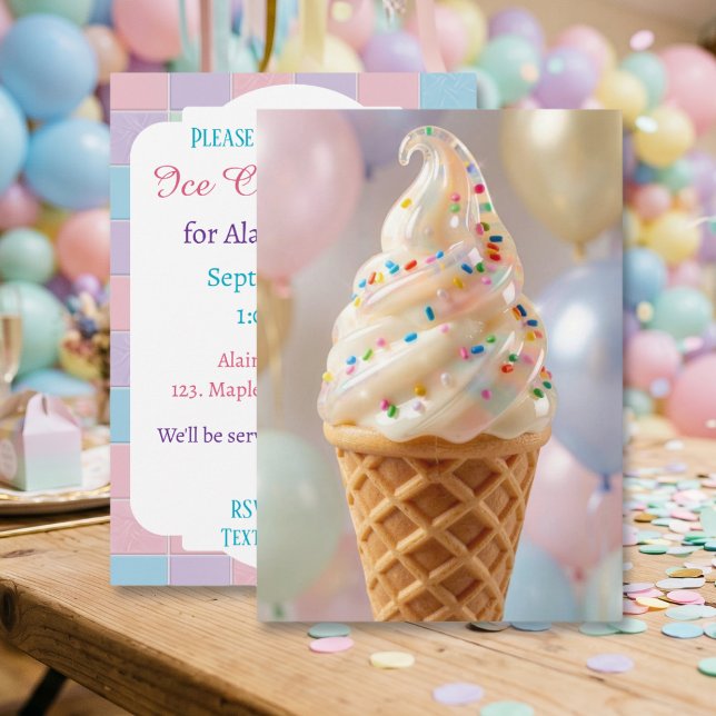 Pastel Ice Cream Party Invitation (Creator Uploaded)