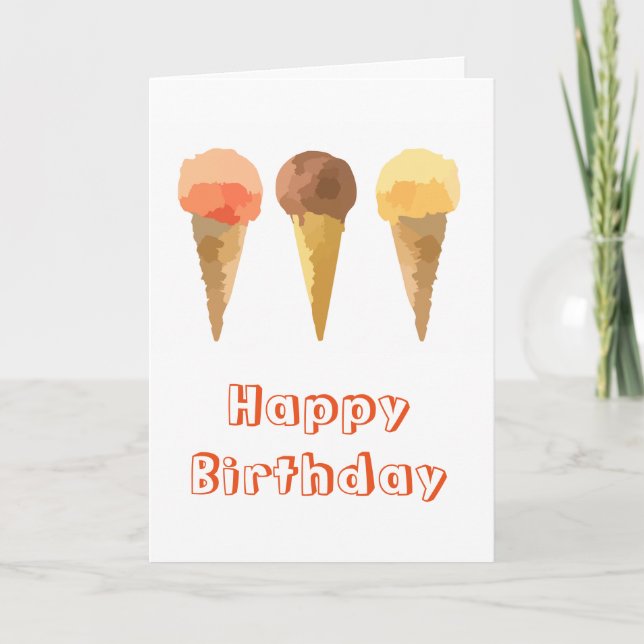 Pastel ice-cream Summer sorbet birthday Card (Front)