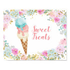 Pastel Ice Cream watercolor Sweet Treats sign