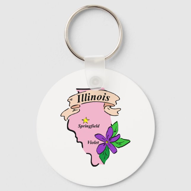Pastel Illinois Key Ring (Front)