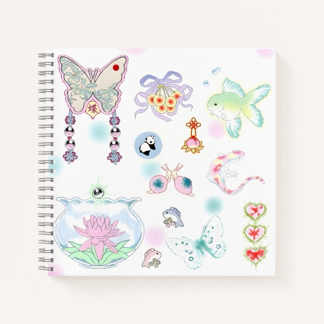 Pastel Illustration Set Notebook (Front)