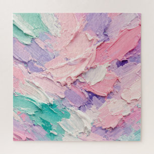 Pastel Impasto Brushstroke Abstract Jigsaw Puzzle