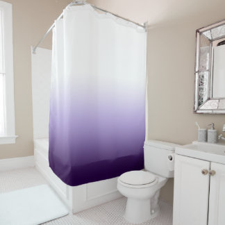 Pastel Indigo Purple Colour Block Gradient Shower Curtain