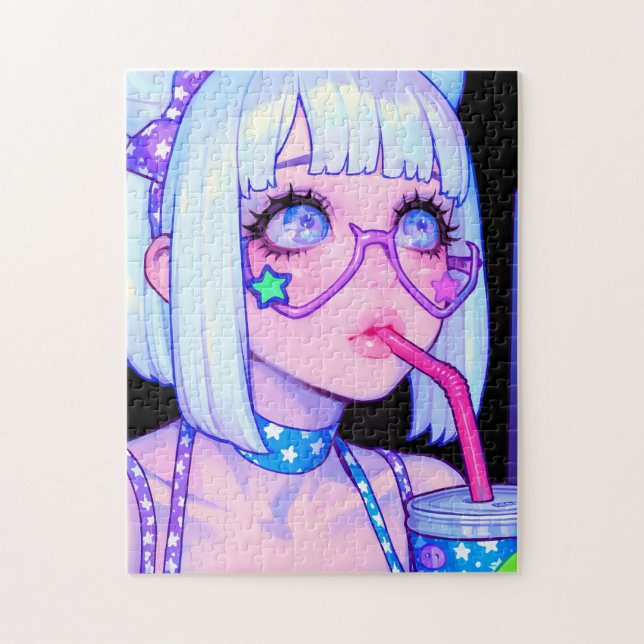Pastel Internet Girl Star Glasses Jigsaw Puzzle (Vertical)