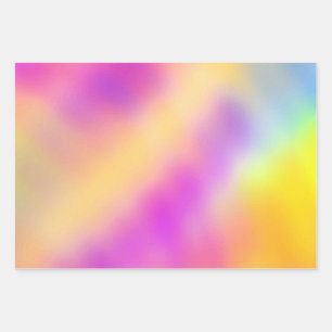 Pastel Iridescent Colorful Gradient Design Wrapping Paper Sheet