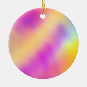 Pastel Iridescent Colourful Gradient Design Ceramic Tree Decoration