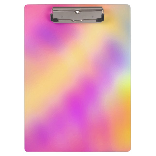 Pastel Iridescent Colourful Gradient Design Clipboard (Front)