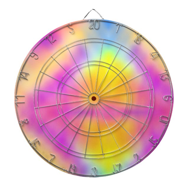 Pastel Iridescent Colourful Gradient Design Dartboard (Front)