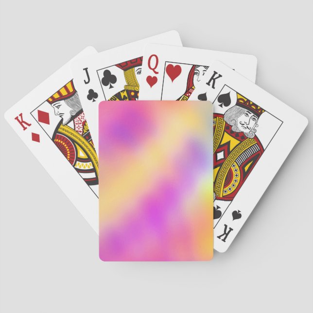 Pastel Iridescent Colourful Gradient Design Playing Cards (Back)