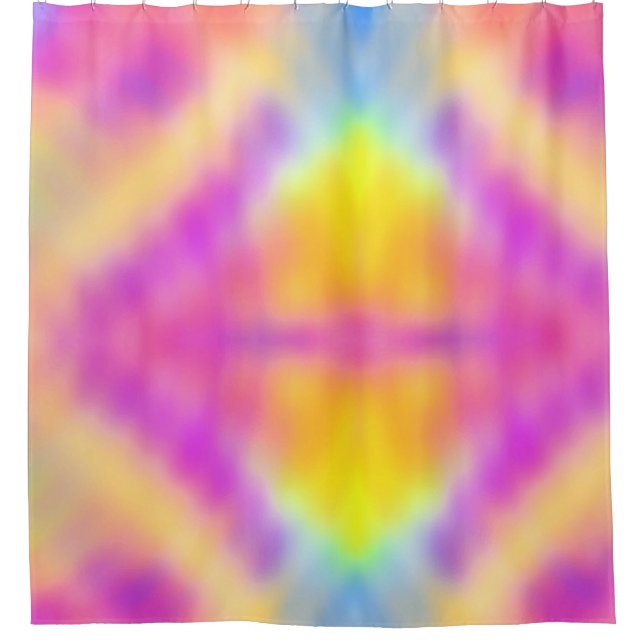 Pastel Iridescent Colourful Gradient Design Shower Curtain (Front)