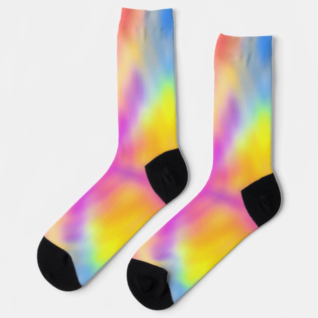 Pastel Iridescent Colourful Gradient Design Socks (Left)