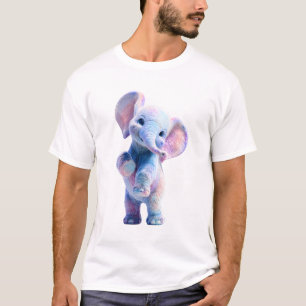 Pastel Iridescent Cute Baby Elephant Men T-Shirt