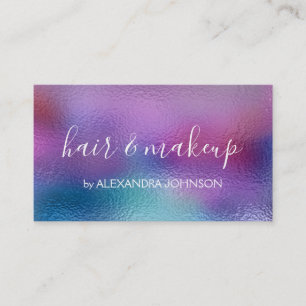 Pastel Iridescent Foil Blue, Purple and Teal Business Card