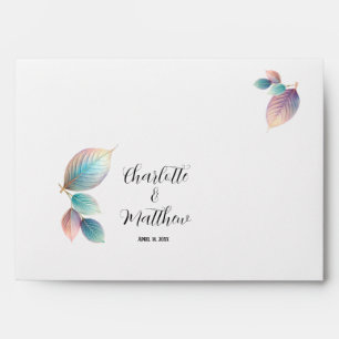 Pastel Iridescent Leaves Wedding Dreamy Pastels Envelope