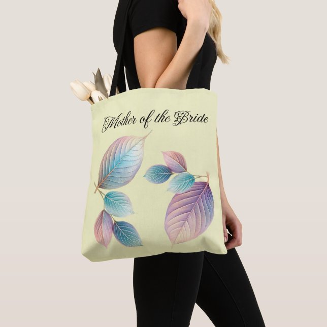Pastel Iridescent Leaves Wedding Dreamy Pastels Tote Bag (Close Up)