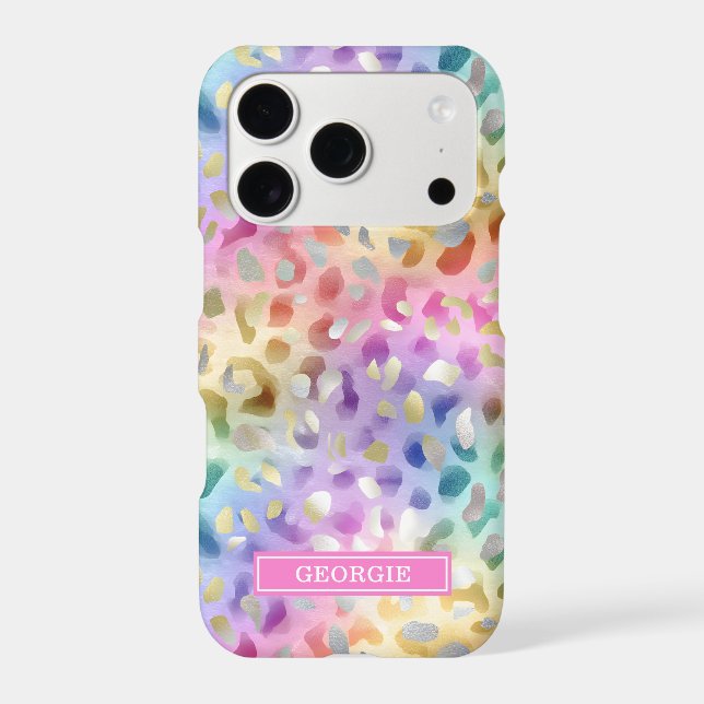 Pastel Iridescent Leopard Print Monogrammed (Back)