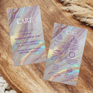 Pastel Iridescent Marble Cake Care  Business Card